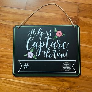 Chalkboard sign Photo prop hashtag board for birthday parties, wedding, gender